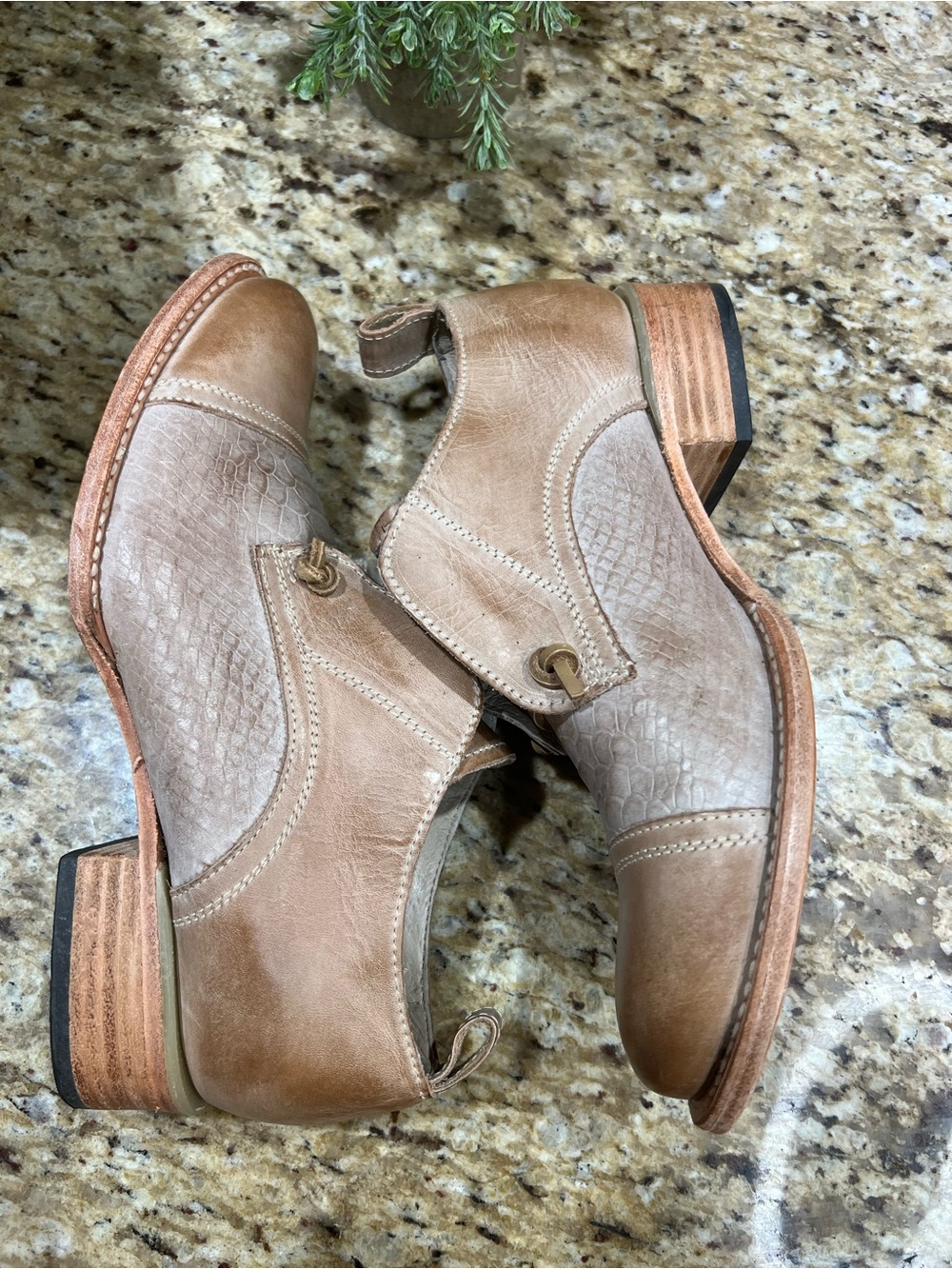 Freebird Mabel Taupe Multi Leather Western-Inspired Slip-On Oxford Loafer 10 - Picture 7 of 14